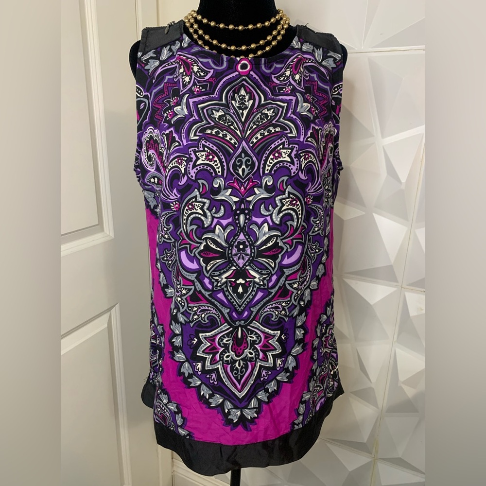 Mark ZuninoPurple and Pink Patterned Women's Top